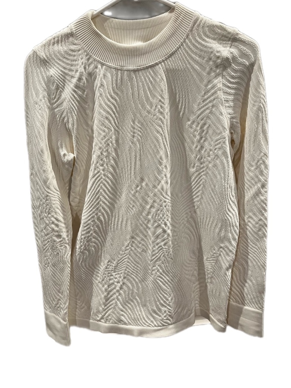 SPANX Seamless Cream/Ivory Textured Long Sleeve Base Layer Crewneck Top